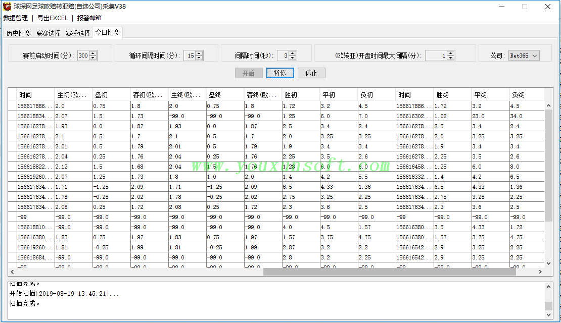 球探网足球欧赔转亚赔抓取采集V38_15