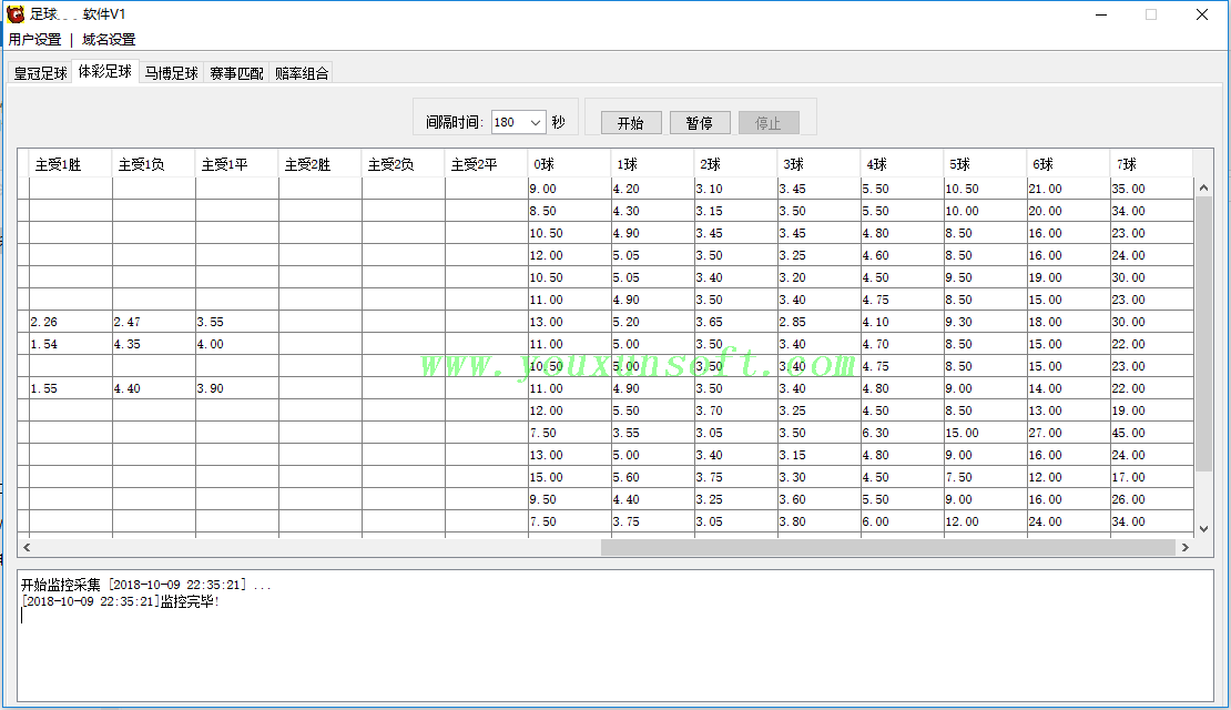 足球赔率水位监测软件V1 