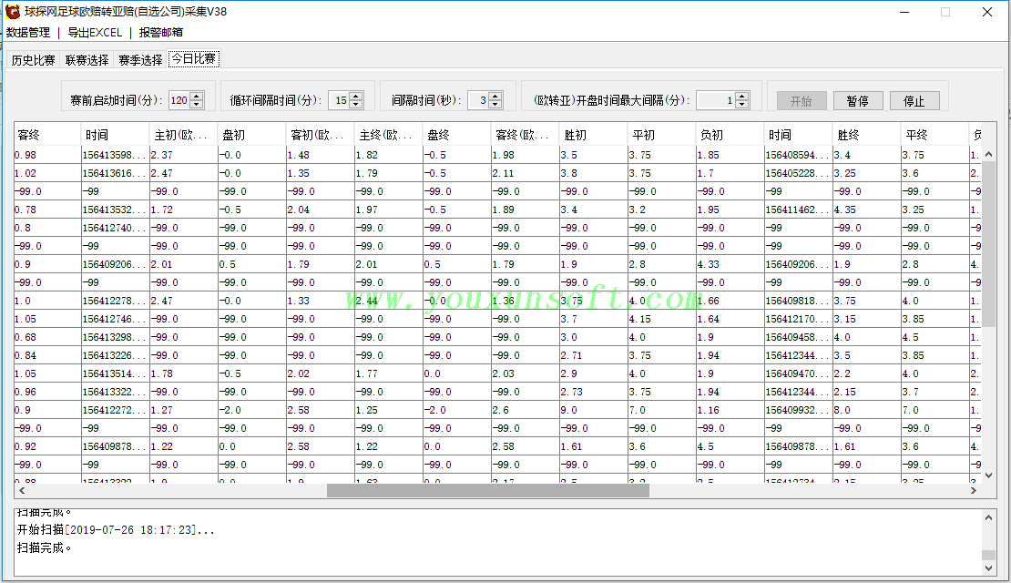 球探网足球欧赔转亚赔抓取采集V38_13