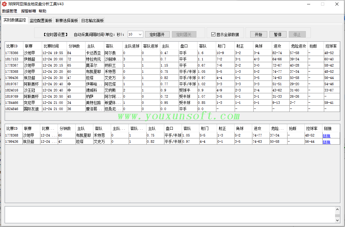 球探网亚指走地变盘监控分析工具V43_1