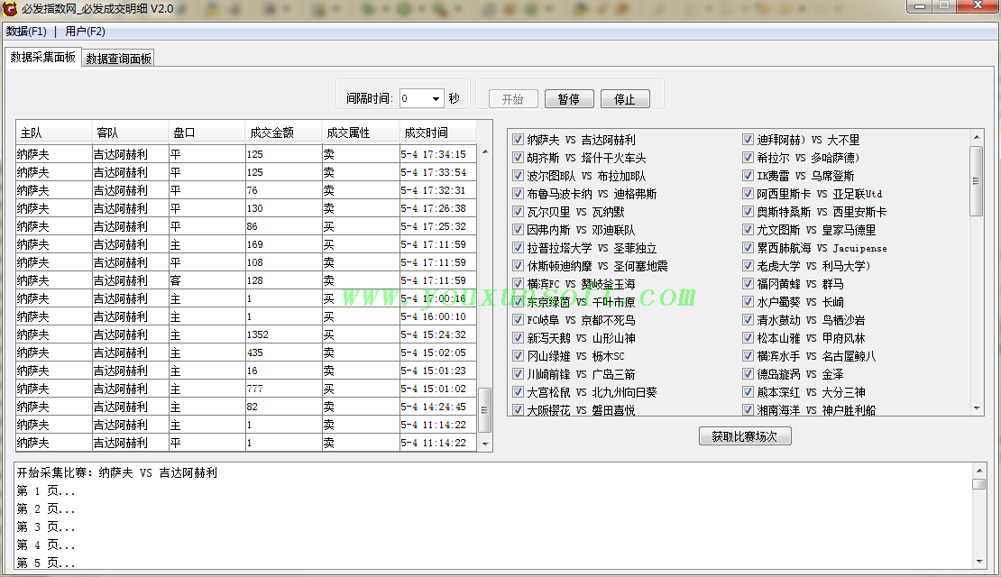 必发指数网_必发成交明细数据采集器V2