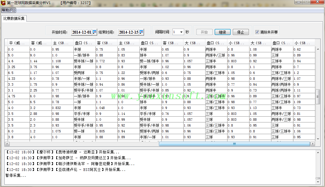 第一足球网足球赔率数据采集分析器V1-1