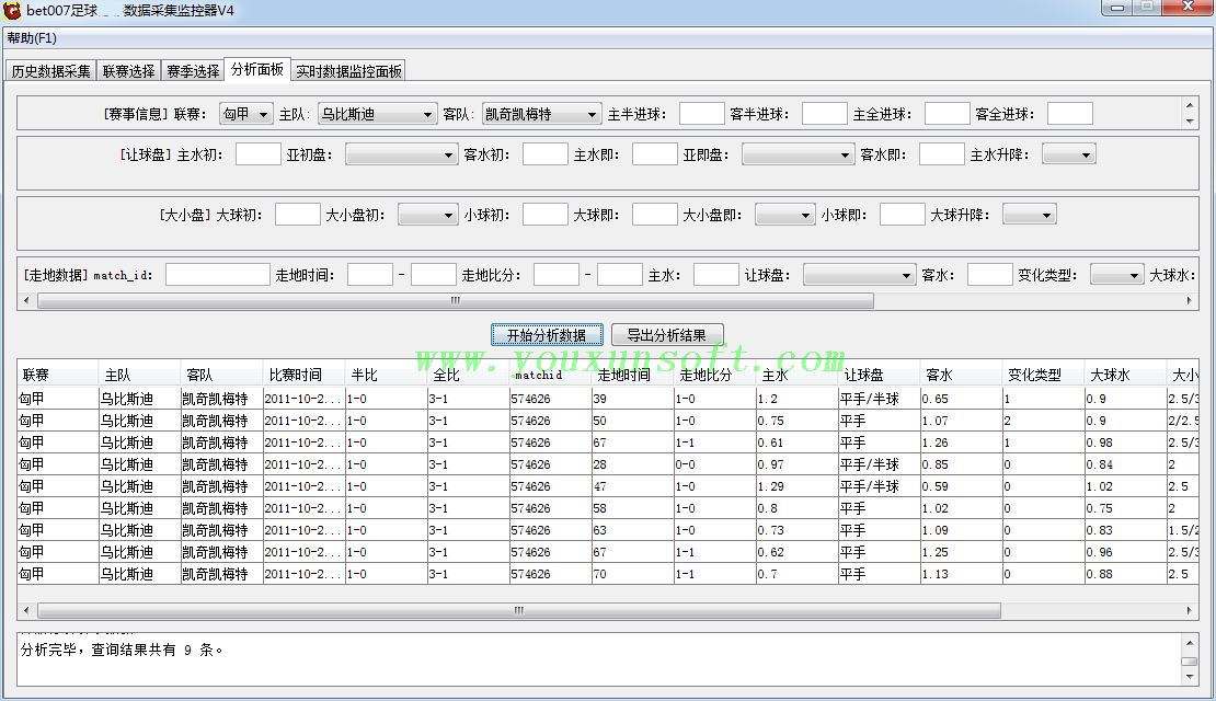 球探网足球赔率数据采集监控器V4-3