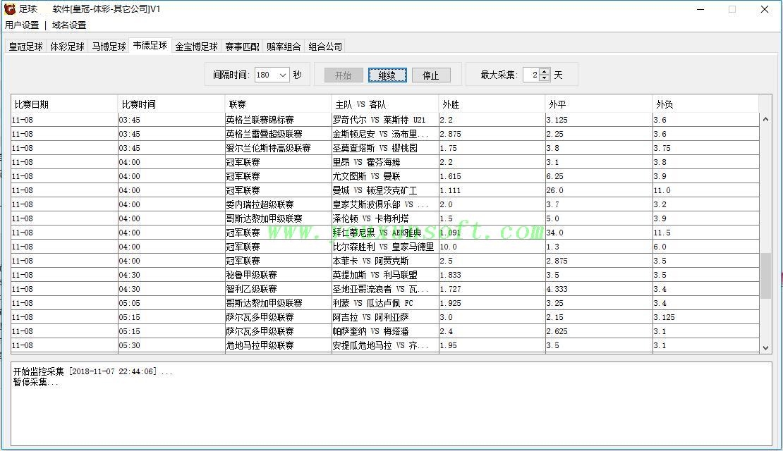 足球赔率水位监测软件V1 