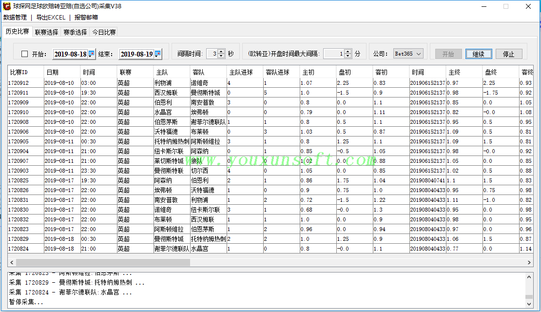 球探网足球欧赔转亚赔抓取采集V38_1