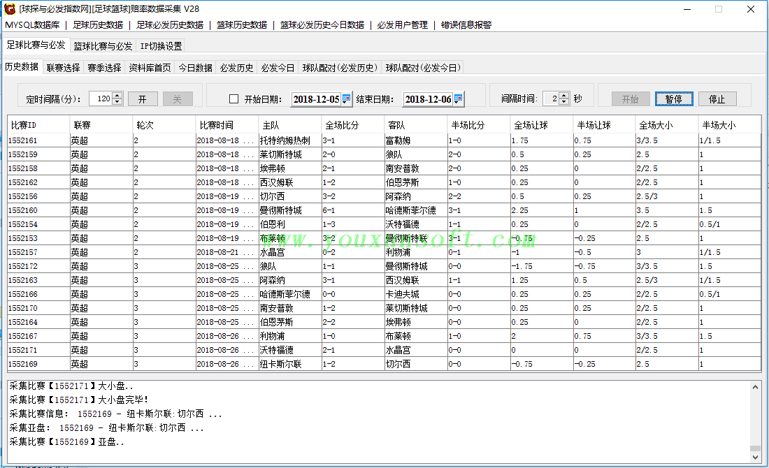 球探与必发指数网足球赔率数据采集V28