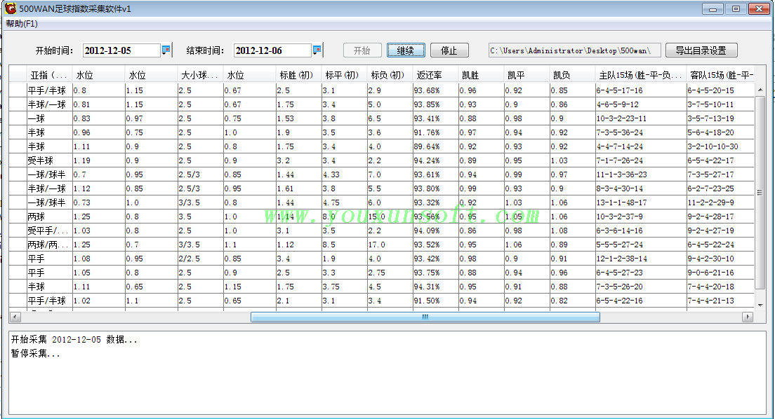 500足球赔率数据采集软件-2