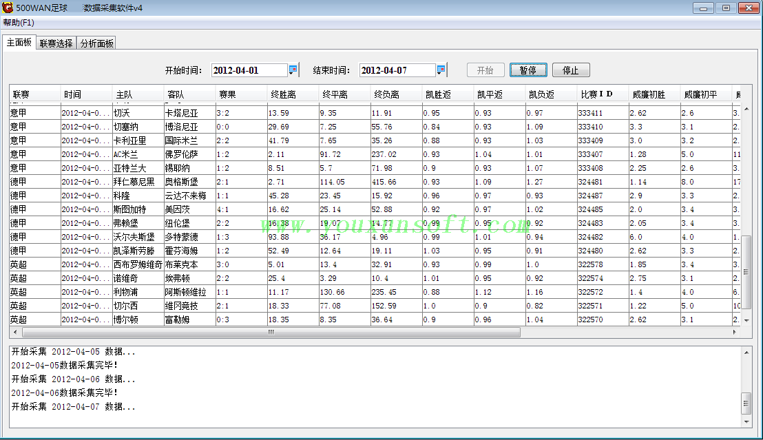 500足球赔率数据采集软件-12