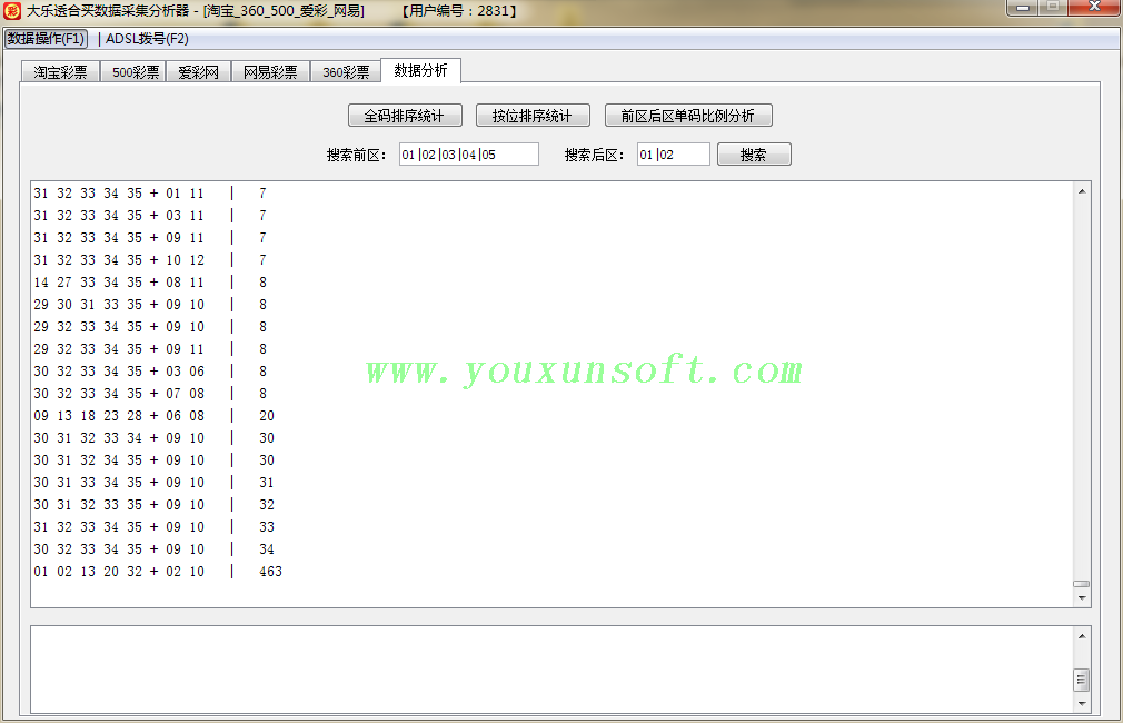 大乐透合买数据采集分析器[淘宝_360_500_爱彩_网易]-7