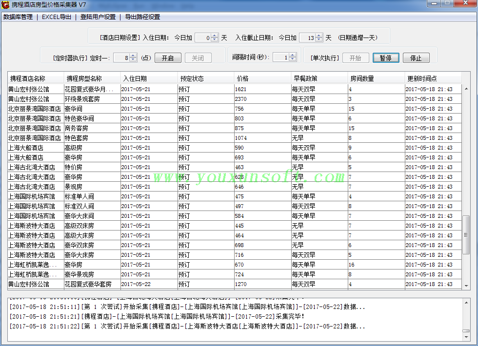 携程酒店房型价格采集器 V7 