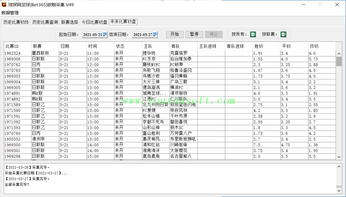 球探网足球(Bet365)欧赔采集 V49