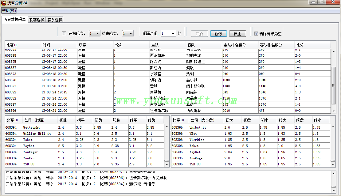 澳客足球赔率数据采集分析器V4