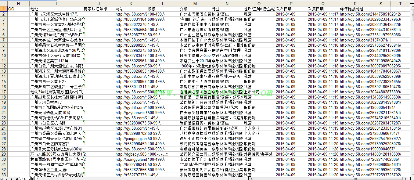 58同城_赶集网招聘企业信息采集器-7