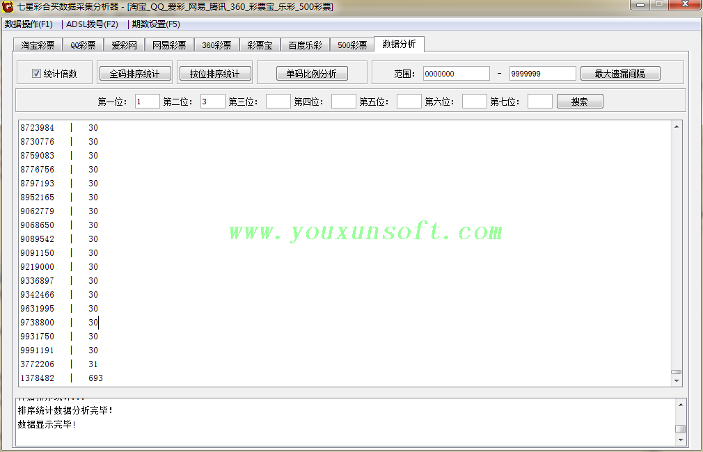 七星彩合买数据采集分析器-9