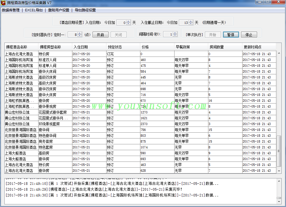 携程酒店房型价格采集器 V7 