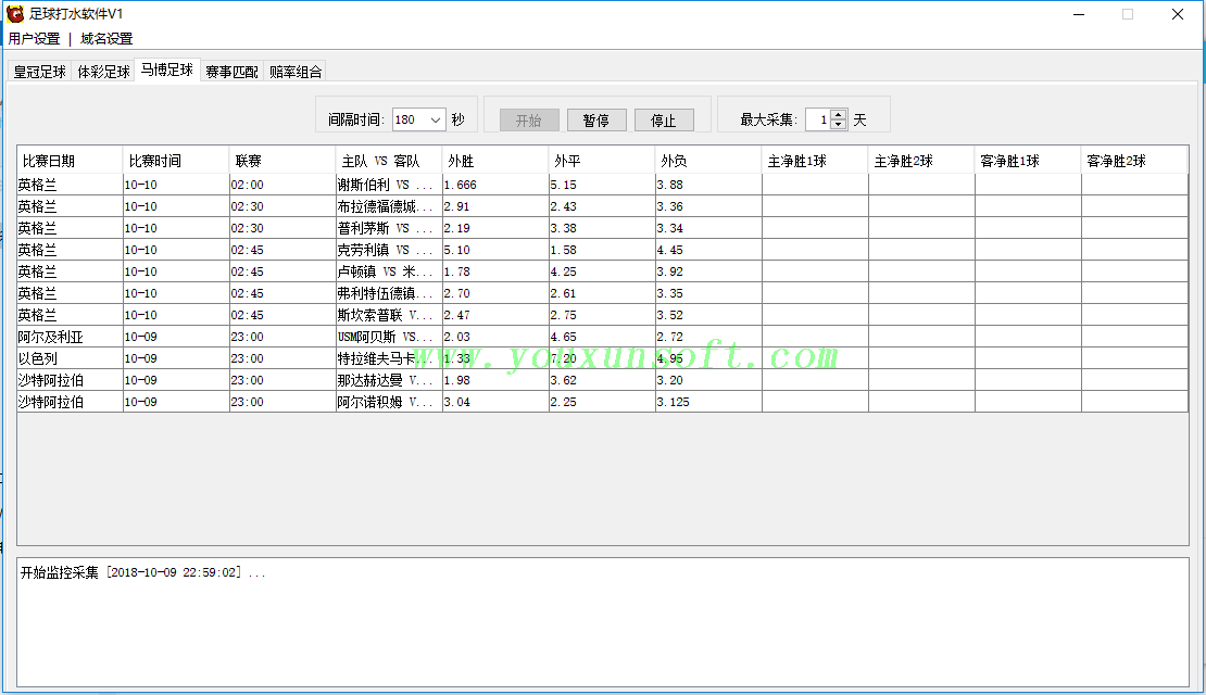 足球赔率水位监测软件V1 