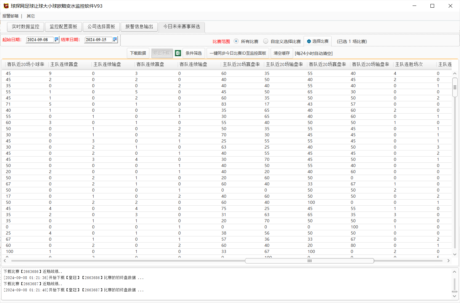 球探网足球让球大小球欧赔变水监控软件V93